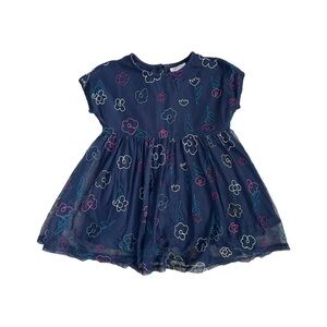 Hanna Andersson Navy Floral Embroidered Tulle Dress | 100